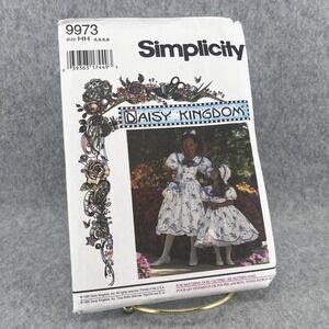 Uncut Daisy Kingdom Child Dress Pattern Simplicity 9973 Size HH 3-6 Girl Vintage
